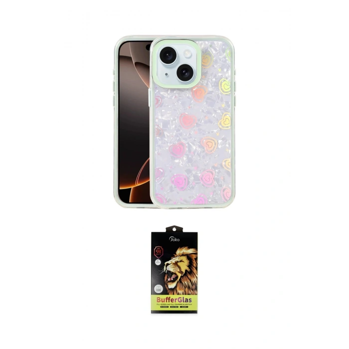 MARSİLYAN™- iPhone 14 Kılıf Odak Prime - Siyah Buffer Cam Ekran Koruyucu
