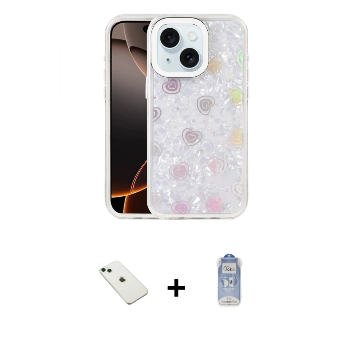 MARSİLYAN™- iPhone 14 Kılıf Odak Prime - Siyah Joko Magic 5D Cam + Diamond Kamera Lens - YL