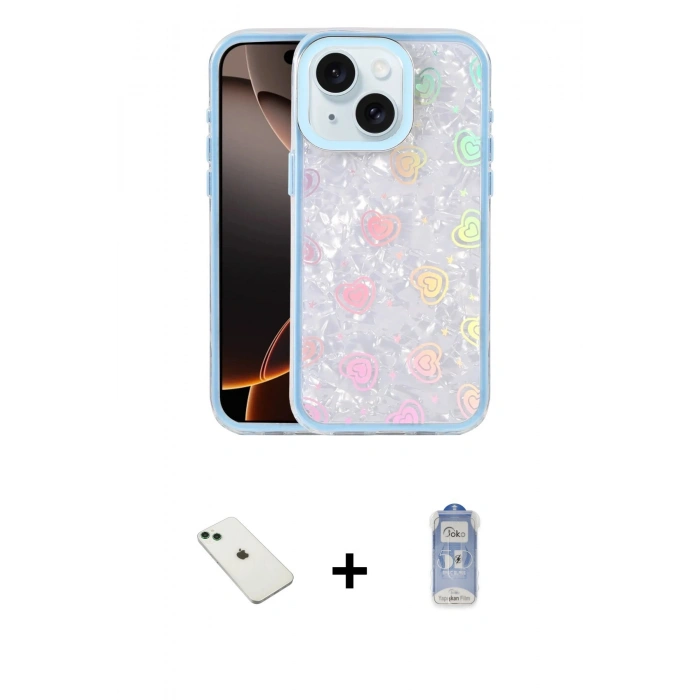 MARSİLYAN™- iPhone 14 Kılıf Odak Prime - Siyah Joko Magic 5D Cam + Diamond Kamera Lens - YL