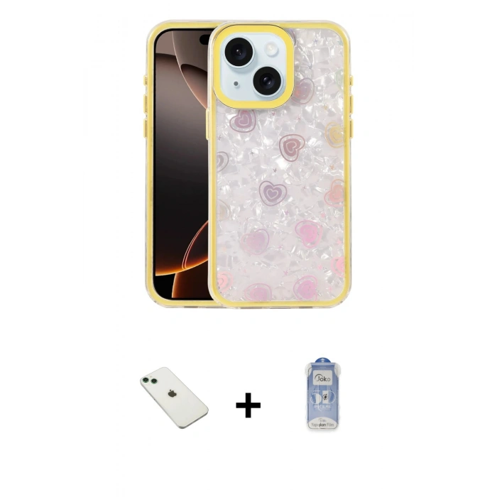 MARSİLYAN™- iPhone 14 Kılıf Odak Prime - Siyah Joko Magic 5D Cam + Diamond Kamera Lens - YL