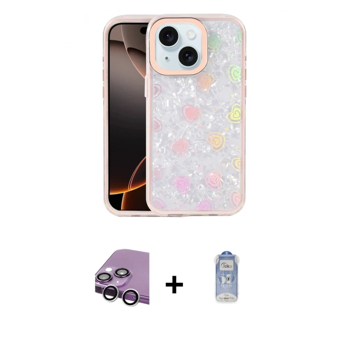 MARSİLYAN™- iPhone 14 Kılıf Odak Prime - Siyah Joko Magic 5D Cam + Raze Metal Kamera Lens - GS