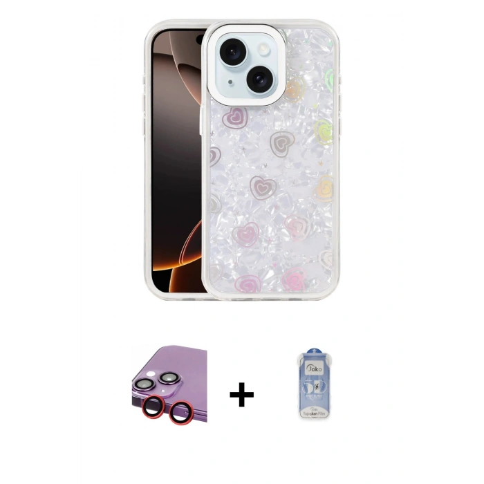 MARSİLYAN™- iPhone 14 Kılıf Odak Prime - Siyah Joko Magic 5D Cam + Raze Metal Kamera Lens - KI