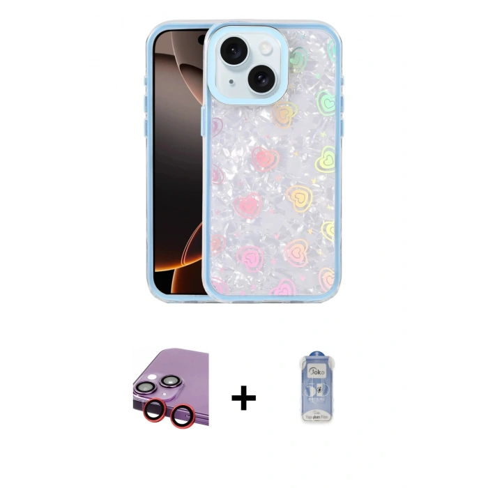 MARSİLYAN™- iPhone 14 Kılıf Odak Prime - Siyah Joko Magic 5D Cam + Raze Metal Kamera Lens - KI