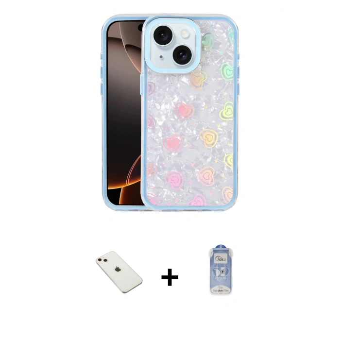 MARSİLYAN™- iPhone 14 Kılıf Odak Prime - Siyah Joko Magic 5D Cam + Diamond Kamera Lens - PE