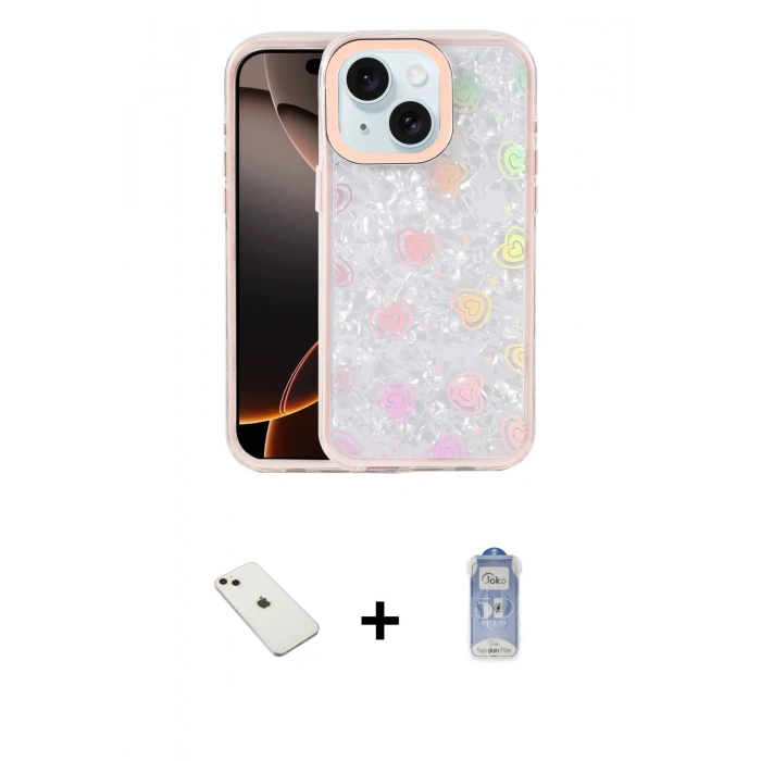 MARSİLYAN™- iPhone 14 Kılıf Odak Prime - Siyah Joko Magic 5D Cam + Diamond Kamera Lens - PE