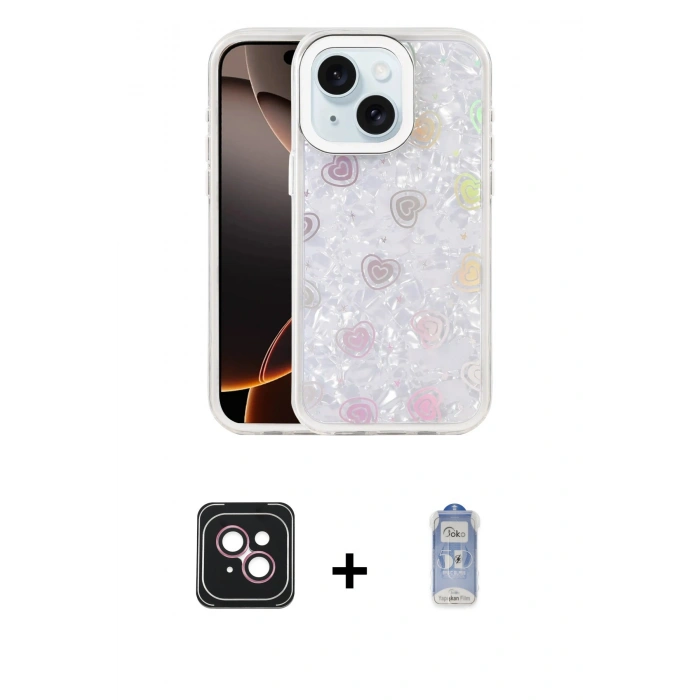 MARSİLYAN™- iPhone 14 Kılıf Odak Prime - Siyah Joko Magic 5D Cam + PVD Metal Kamera Lens - PE