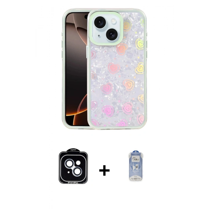 MARSİLYAN™- iPhone 14 Kılıf Odak Prime - Siyah Joko Magic 5D Cam + PVD Metal Kamera Lens - MI