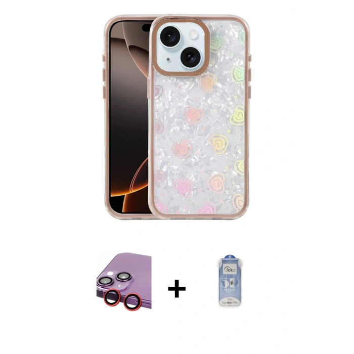 MARSİLYAN™- iPhone 14 Kılıf Odak Prime - Siyah Joko Magic 5D Cam + Raze Metal Kamera Lens - KI