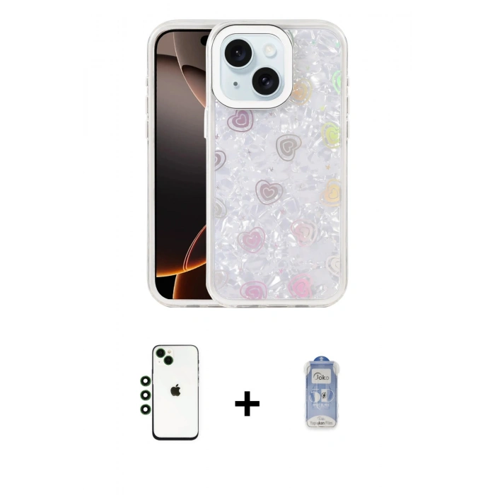 MARSİLYAN™- iPhone 14 Kılıf Odak Prime - Siyah Joko Magic 5D Cam + Shine Kamera Lens - YL