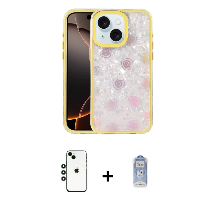 MARSİLYAN™- iPhone 14 Kılıf Odak Prime - Siyah Joko Magic 5D Cam + Shine Kamera Lens - YL