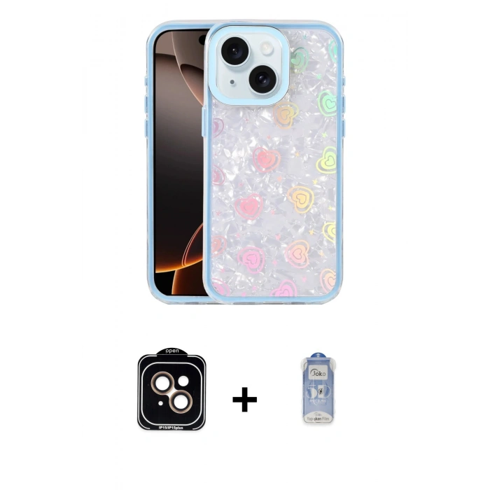 MARSİLYAN™- iPhone 14 Kılıf Odak Prime - Siyah Joko Magic 5D Cam + PVD Metal Kamera Lens - TU