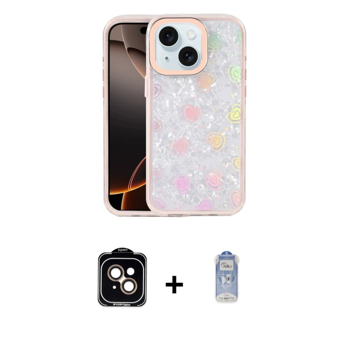 MARSİLYAN™- iPhone 14 Kılıf Odak Prime - Siyah Joko Magic 5D Cam + PVD Metal Kamera Lens - TU