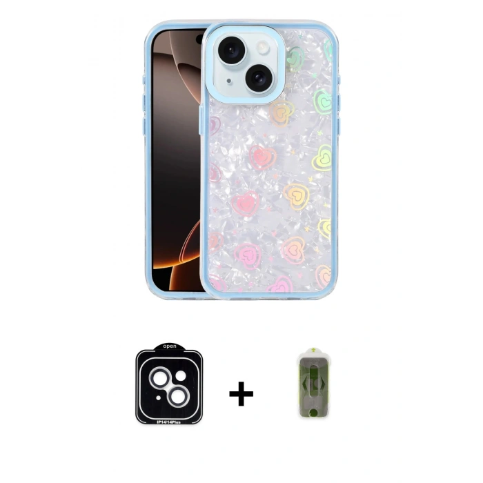 MARSİLYAN™- iPhone 14 Kılıf Odak Prime - Siyah Joko Magic 5D Hayalet Cam + PVD Metal Kamera Lens - GS