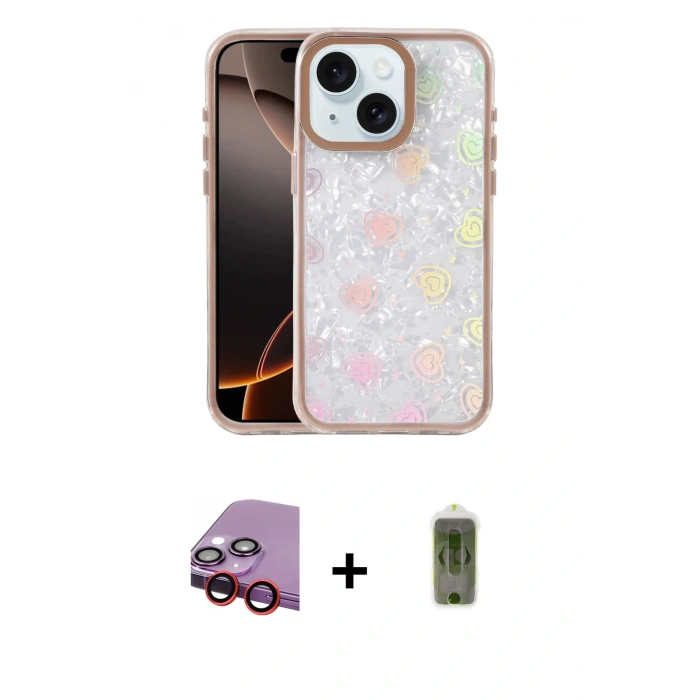 MARSİLYAN™- iPhone 14 Kılıf Odak Prime - Siyah Joko Magic 5D Hayalet Cam + Raze Metal Kamera Lens - KI