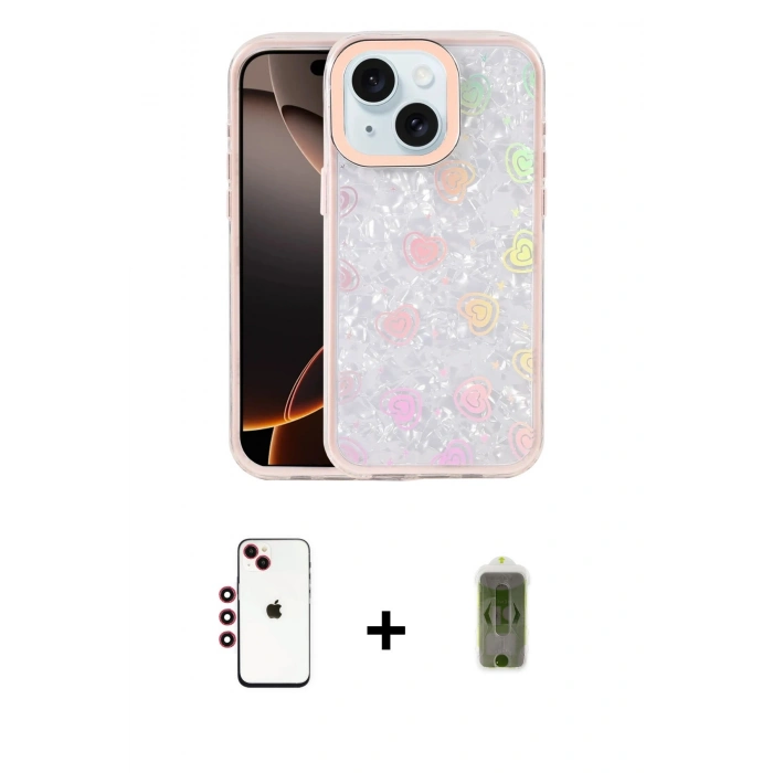 MARSİLYAN™- iPhone 14 Kılıf Odak Prime - Siyah Joko Magic 5D Hayalet Cam + Shine Kamera Lens - KI