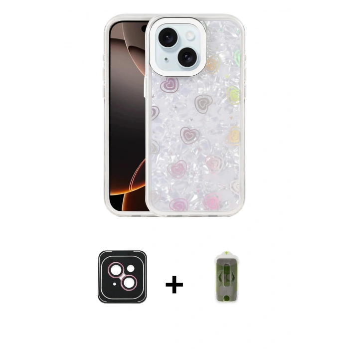 MARSİLYAN™- iPhone 14 Kılıf Odak Prime - Siyah Joko Magic 5D Hayalet Cam + PVD Metal Kamera Lens - PE