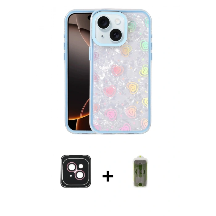 MARSİLYAN™- iPhone 14 Kılıf Odak Prime - Siyah Joko Magic 5D Hayalet Cam + PVD Metal Kamera Lens - PE