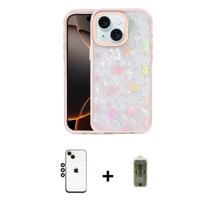 MARSİLYAN™- iPhone 14 Kılıf Odak Prime - Siyah Joko Magic 5D Hayalet Cam + Shine Kamera Lens - SH