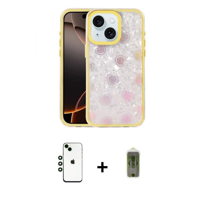 MARSİLYAN™- iPhone 14 Kılıf Odak Prime - Siyah Joko Magic 5D Hayalet Cam + Shine Kamera Lens - YL