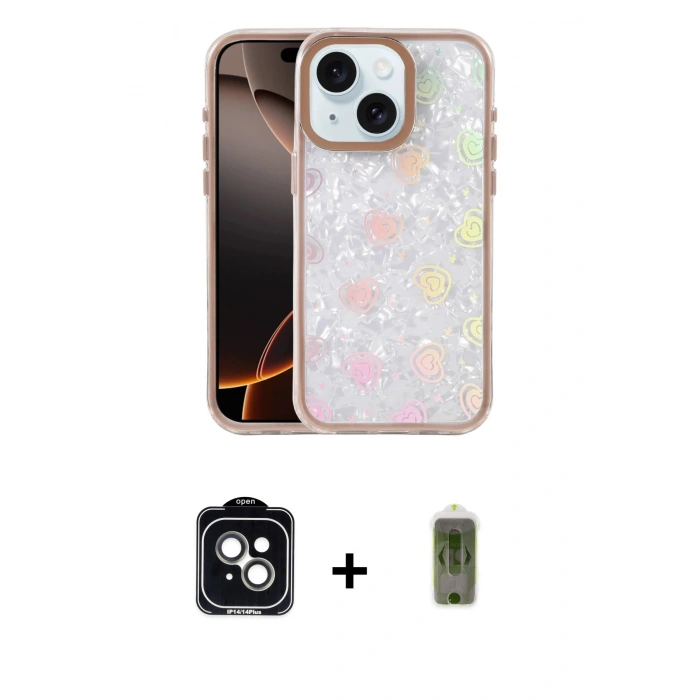 MARSİLYAN™- iPhone 14 Kılıf Odak Prime - Siyah Joko Magic 5D Hayalet Cam + PVD Metal Kamera Lens - YL