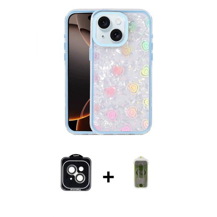 MARSİLYAN™- iPhone 14 Kılıf Odak Prime - Siyah Joko Magic 5D Hayalet Cam + PVD Metal Kamera Lens - YL