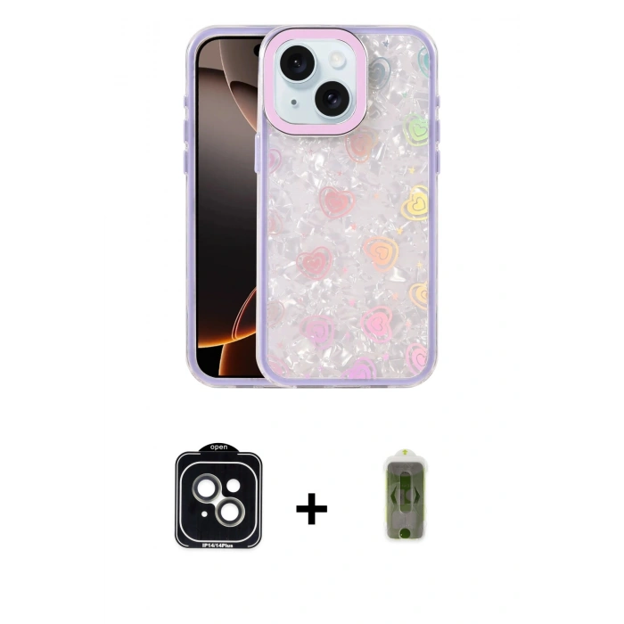 MARSİLYAN™- iPhone 14 Kılıf Odak Prime - Siyah Joko Magic 5D Hayalet Cam + PVD Metal Kamera Lens - YL