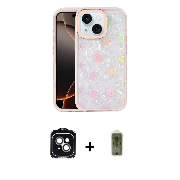 MARSİLYAN™- iPhone 14 Kılıf Odak Prime - Siyah Joko Magic 5D Hayalet Cam + PVD Metal Kamera Lens - YL