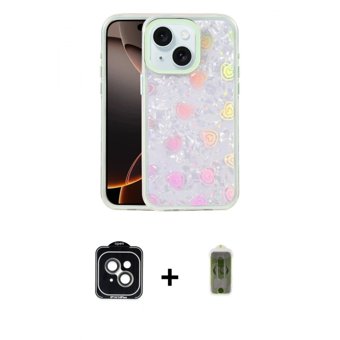 MARSİLYAN™- iPhone 14 Kılıf Odak Prime - Siyah Joko Magic 5D Hayalet Cam + PVD Metal Kamera Lens - YL