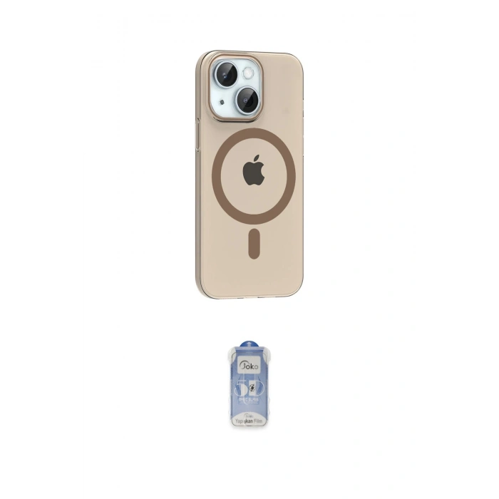 MARSİLYAN™- iPhone 14 Kılıf Pusula Form Özel Seri - Siyah Joko Magic 5D Cam