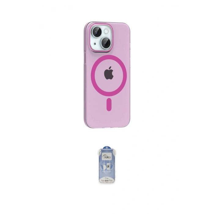 MARSİLYAN™- iPhone 14 Kılıf Pusula Form Özel Seri - Siyah Joko Magic 5D Cam