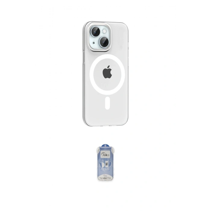 MARSİLYAN™- iPhone 14 Kılıf Pusula Form Özel Seri - Siyah Joko Magic 5D Cam