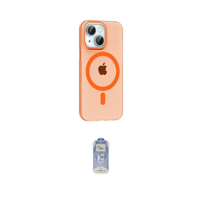 MARSİLYAN™- iPhone 14 Kılıf Pusula Form Özel Seri - Siyah Joko Magic 5D Cam