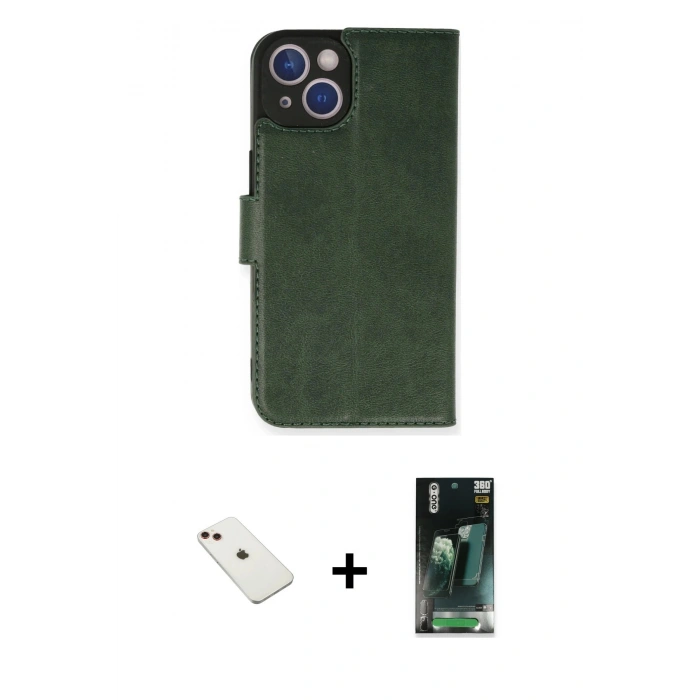 MARSİLYAN™- iPhone 14 Kılıf Siluet Işık Serisi - Şeffaf 360 Full Body Arka Koruyucu + Diamond Kamera Lens - KI
