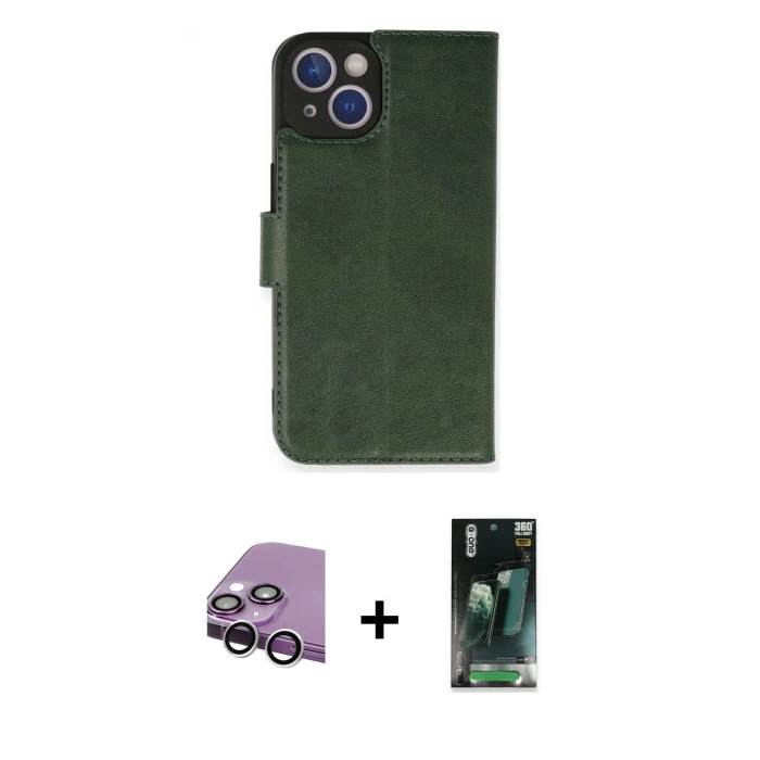 MARSİLYAN™- iPhone 14 Kılıf Siluet Işık Serisi - Şeffaf 360 Full Body Arka Koruyucu + Raze Metal Kamera Lens - GS