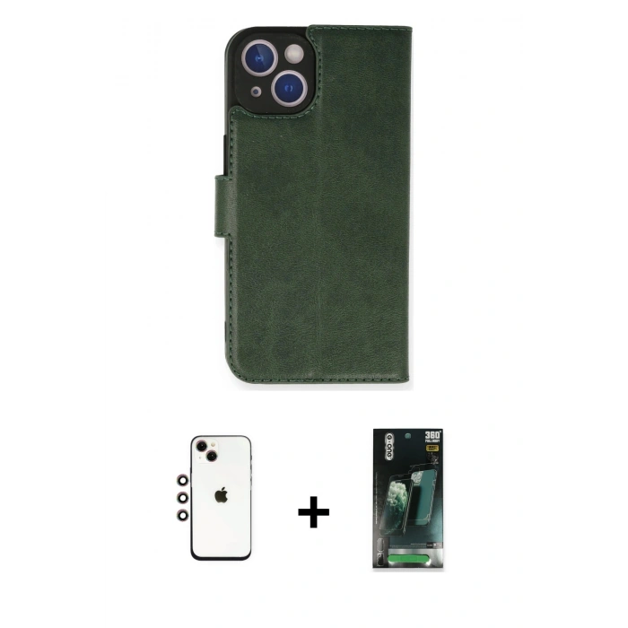 MARSİLYAN™- iPhone 14 Kılıf Siluet Işık Serisi - Şeffaf 360 Full Body Arka Koruyucu + Shine Kamera Lens - GI