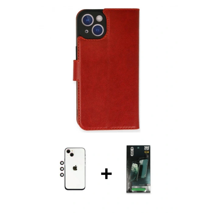 MARSİLYAN™- iPhone 14 Kılıf Siluet Işık Serisi - Şeffaf 360 Full Body Arka Koruyucu + Shine Kamera Lens - GI