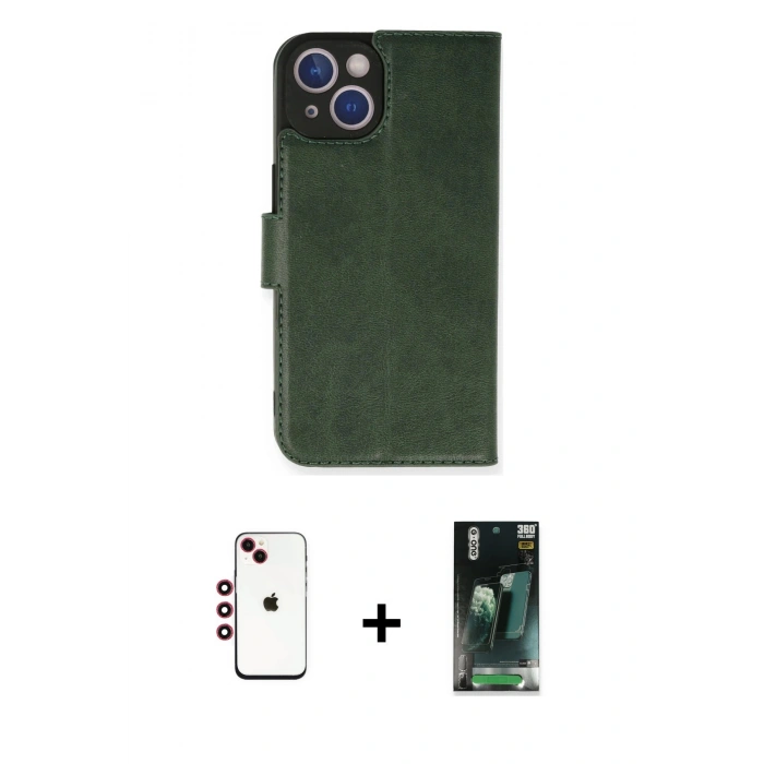 MARSİLYAN™- iPhone 14 Kılıf Siluet Işık Serisi - Şeffaf 360 Full Body Arka Koruyucu + Shine Kamera Lens - KI