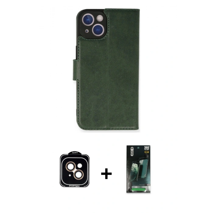 MARSİLYAN™- iPhone 14 Kılıf Siluet Işık Serisi - Şeffaf 360 Full Body Arka Koruyucu + PVD Metal Kamera Lens - TU