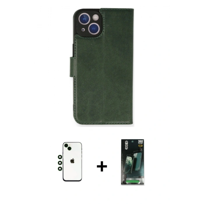 MARSİLYAN™- iPhone 14 Kılıf Siluet Işık Serisi - Şeffaf 360 Full Body Arka Koruyucu + Shine Kamera Lens - YL