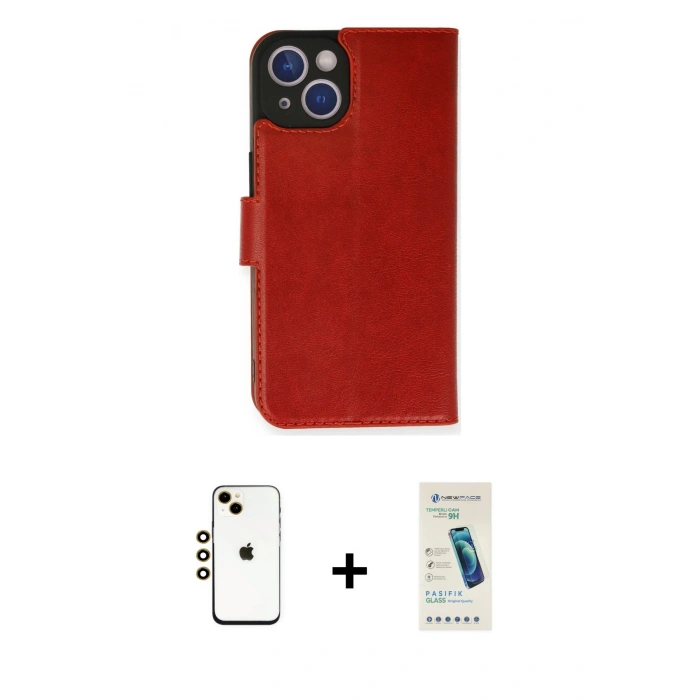 MARSİLYAN™- iPhone 14 Kılıf Siluet Işık Serisi - Şeffaf Pasifik Cam Ekran Koruyucu + Shine Kamera Lens - GD