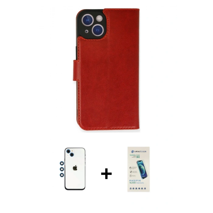 MARSİLYAN™- iPhone 14 Kılıf Siluet Işık Serisi - Şeffaf Pasifik Cam Ekran Koruyucu + Shine Kamera Lens - MI