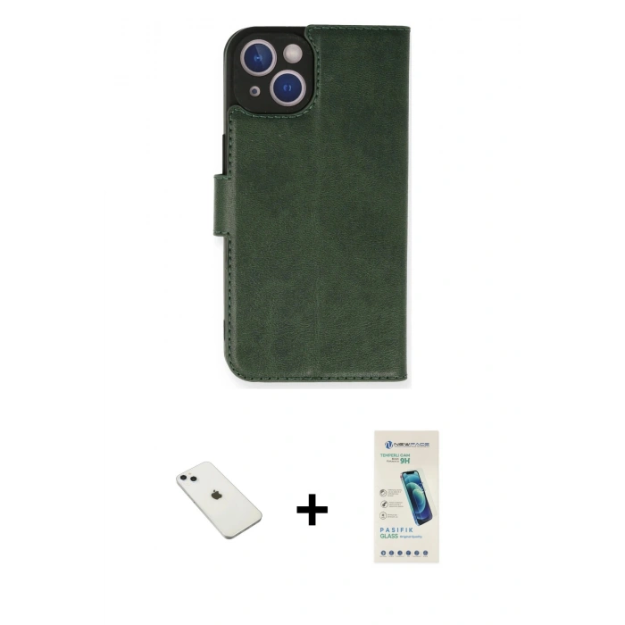 MARSİLYAN™- iPhone 14 Kılıf Siluet Işık Serisi - Şeffaf Pasifik Cam Ekran Koruyucu + Diamond Kamera Lens - SABE