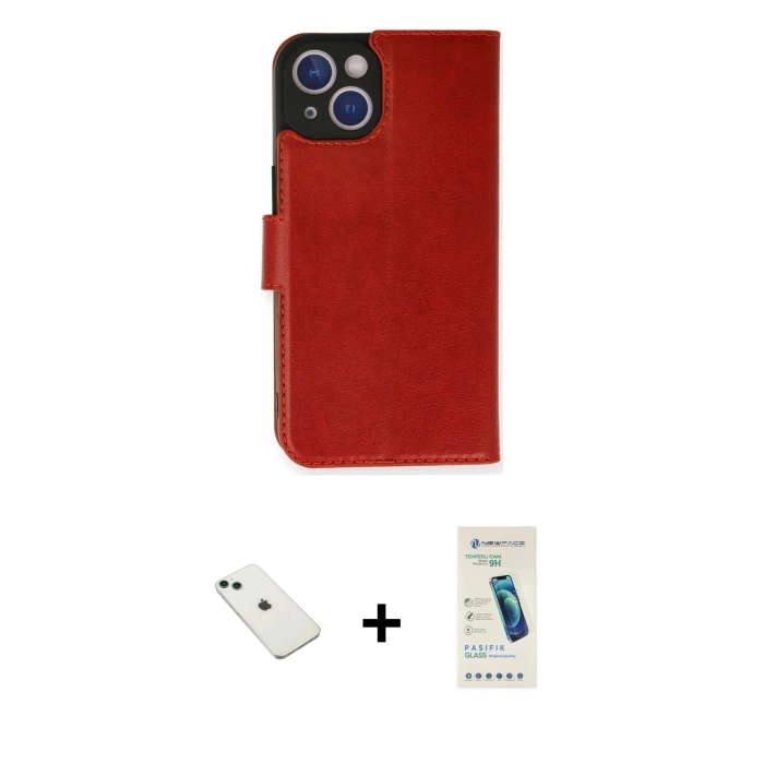 MARSİLYAN™- iPhone 14 Kılıf Siluet Işık Serisi - Şeffaf Pasifik Cam Ekran Koruyucu + Diamond Kamera Lens - YL
