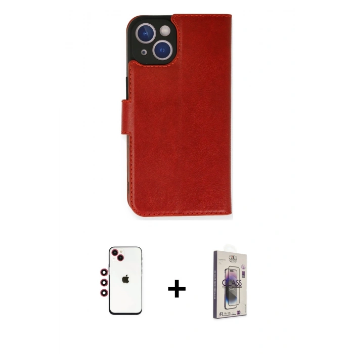 MARSİLYAN™- iPhone 14 Kılıf Siluet Işık Serisi - Siyah Bilvis 3D Cam Ekran Koruyucu + Shine Kamera Lens - KI