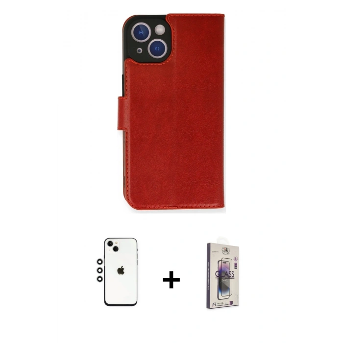 MARSİLYAN™- iPhone 14 Kılıf Siluet Işık Serisi - Siyah Bilvis 3D Cam Ekran Koruyucu + Shine Kamera Lens - GS