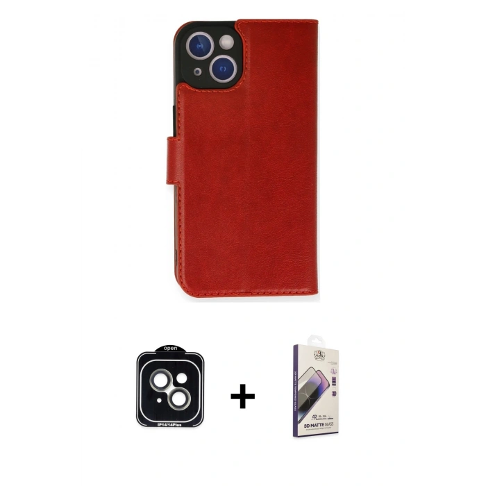 MARSİLYAN™- iPhone 14 Kılıf Siluet Işık Serisi - Siyah Bilvis 3D Mat Cam Ekran Koruyucu + PVD Metal Kamera Lens - YL