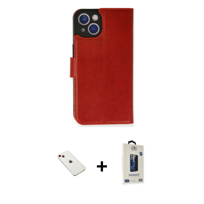 MARSİLYAN™- iPhone 14 Kılıf Siluet Işık Serisi - Siyah Bilvis Hayalet Cam Ekran Koruyucu + Diamond Kamera Lens - KI