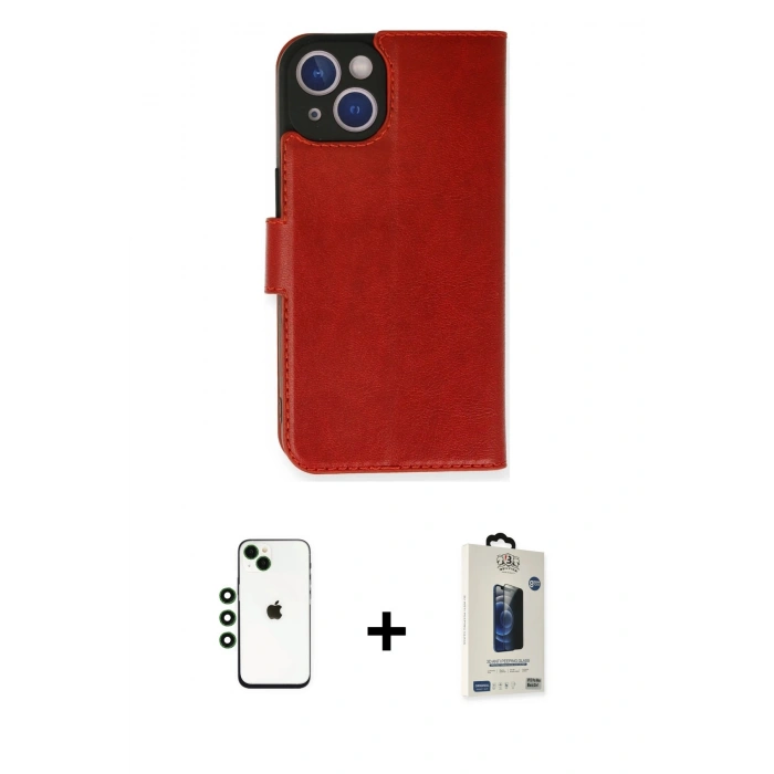 MARSİLYAN™- iPhone 14 Kılıf Siluet Işık Serisi - Siyah Bilvis Hayalet Cam Ekran Koruyucu + Shine Kamera Lens - YL