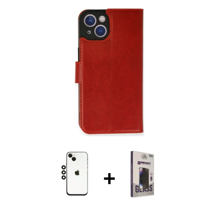 MARSİLYAN™- iPhone 14 Kılıf Siluet Işık Serisi - Siyah Bilvis Hayalet Cam Ekran Koruyucu + Shine Kamera Lens - SH