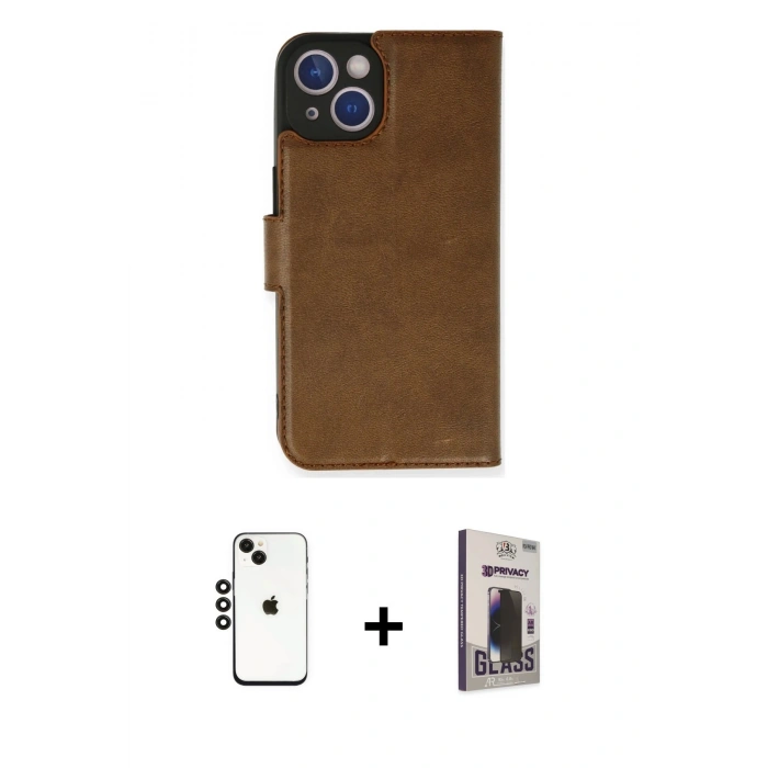 MARSİLYAN™- iPhone 14 Kılıf Siluet Işık Serisi - Siyah Bilvis Hayalet Cam Ekran Koruyucu + Shine Kamera Lens - SH